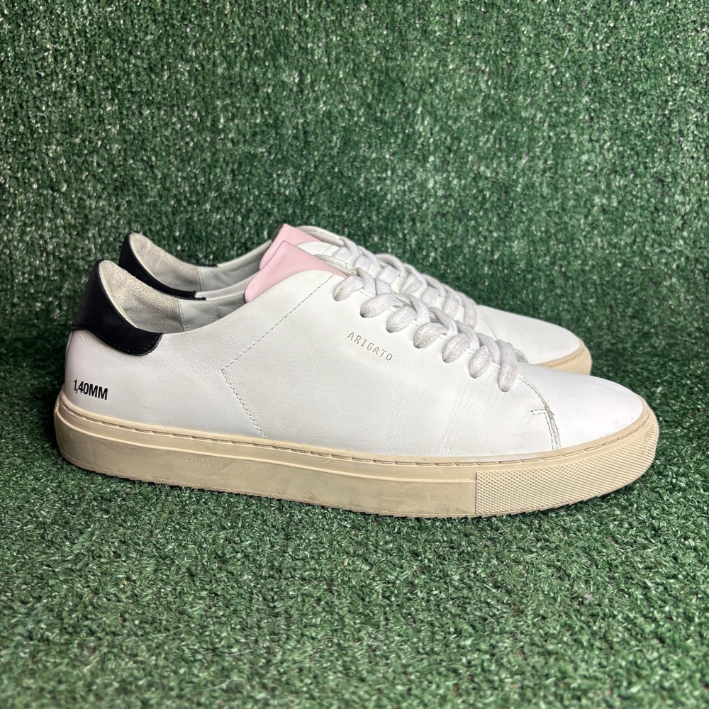 Axel Arigato Clean 90 Leather Lace Up Minimalist Sneakers White Mens Size 10.5